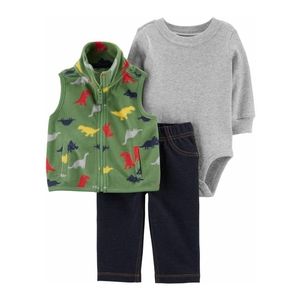 3-Piece Dinosaur Little Vest Set